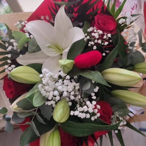 Bouquet blanc et rouge